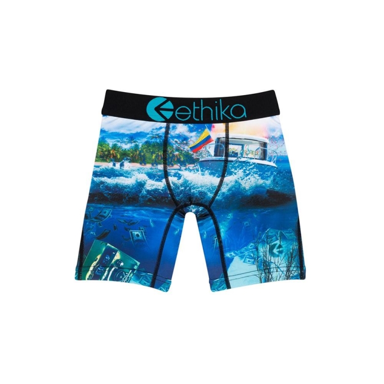 Sous Vêtement Ethika Free The Trappers Staple Bleu Garcon | XROO-50763044