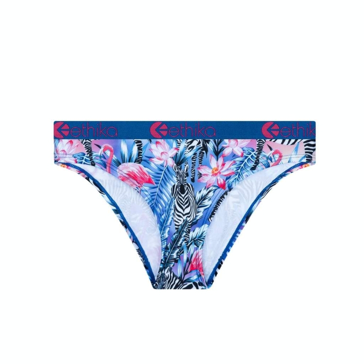 Sous Vêtement Ethika Zebra Paradise Bikini Fille Bleu Unisex | FGFG-48604996