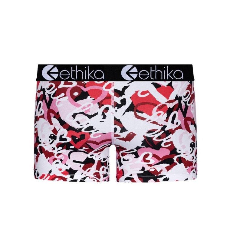 Sous Vêtement Ethika Chaotic Love Staple Fille Blanche Rouge Unisex | MMUC-86955218