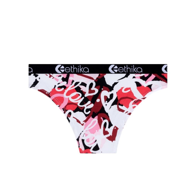 Sous Vêtement Ethika Chaotic Love Bikini Fille Blanche Rouge Unisex | ZQLF-85284762