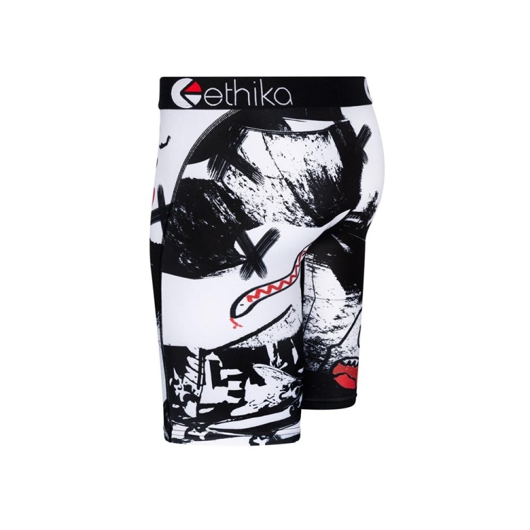 Sous Vêtement Ethika Park Tags Staple Noir Blanche Garcon | JWEK-71191259