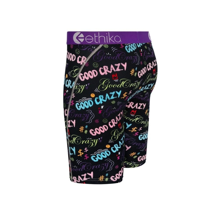 Sous Vêtement Ethika Good Crazy Vibes Staple Noir Garcon | AGWM-14766851