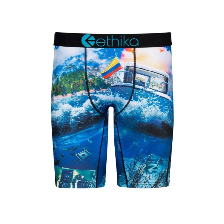 Sous Vêtement Ethika Free The Trappers Staple Bleu Garcon | JYQM-50344035