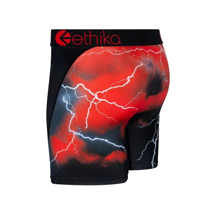 Mid Boxers Ethika Ruff Row Rouge Noir Homme | ELXE-82788845