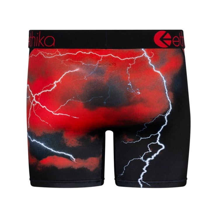 Mid Boxers Ethika Ruff Row Rouge Noir Homme | ELXE-82788845