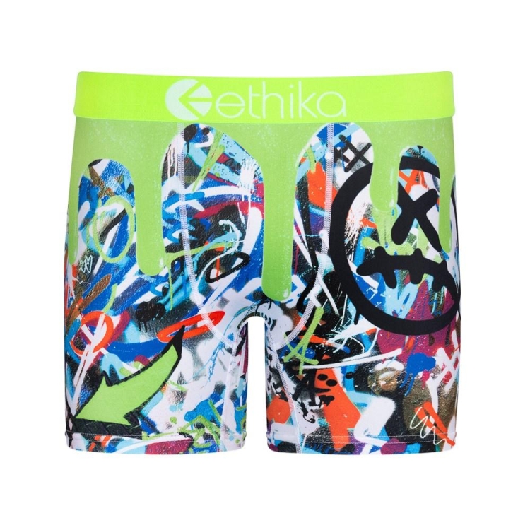 Mid Boxers Ethika Slime Vert Homme | BHXG-64847327