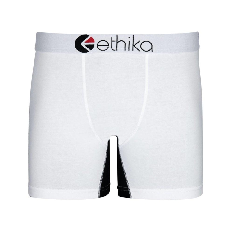 Mid Boxers Ethika OG Contrast Blanche Noir Homme | WXYQ-32817492