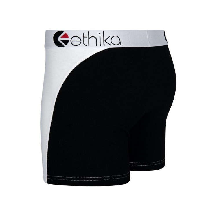 Mid Boxers Ethika OG Contrast Blanche Noir Homme | WXYQ-32817492