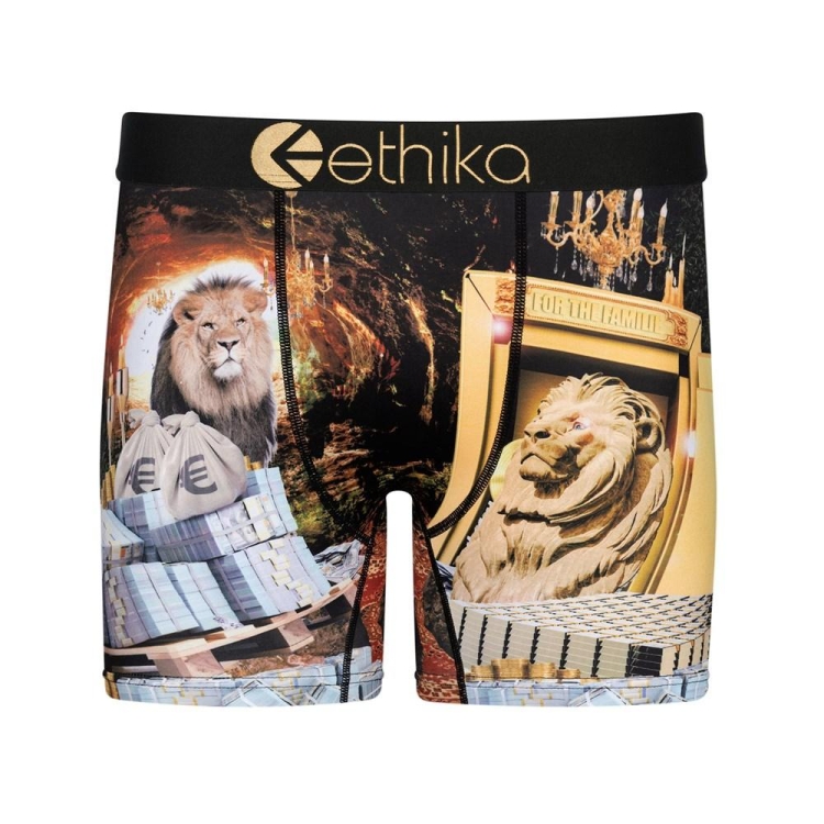 Mid Boxers Ethika Lions Den Noir Homme | YTBN-40307502