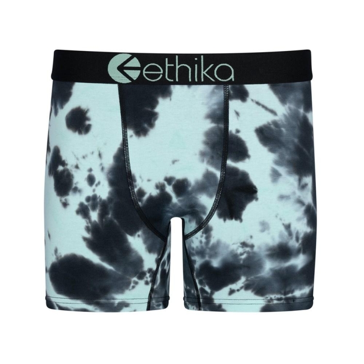 Mid Boxers Ethika Lightning Dye Noir Turquoise Homme | JPXR-17516266