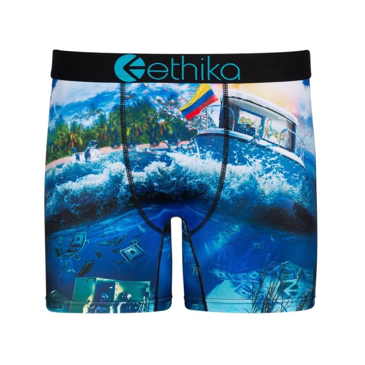 Mid Boxers Ethika Free The Trappers Bleu Homme | BVFM-39821434