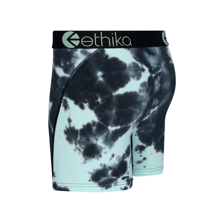 Mid Boxers Ethika Lightning Dye Noir Turquoise Homme | JPXR-17516266