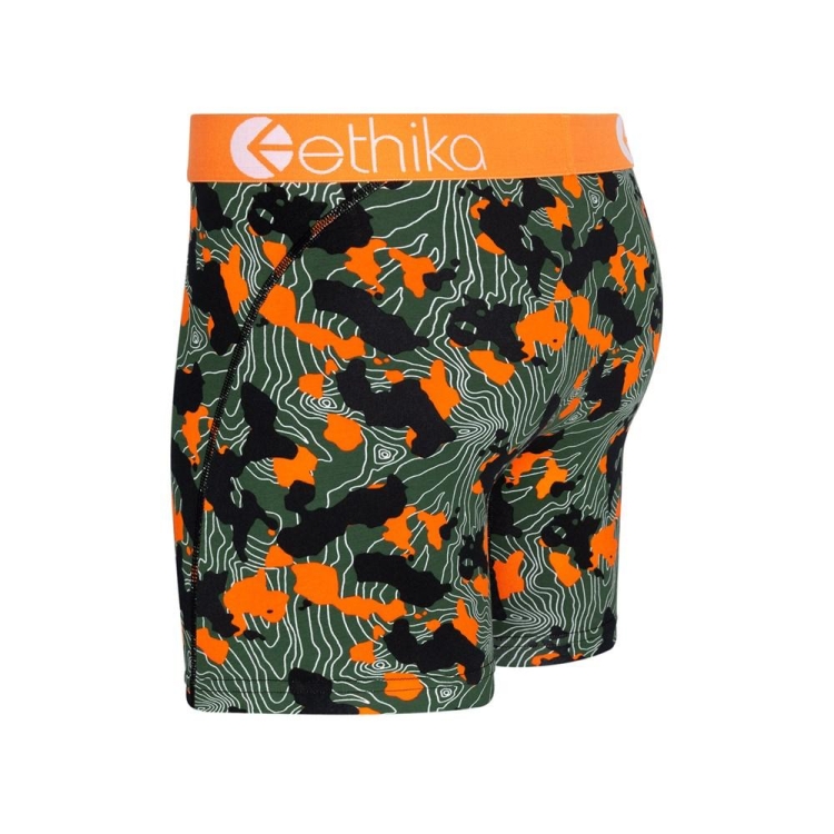 Mid Boxers Ethika Forest Camo Vert Orange Homme | SOCM-27163424