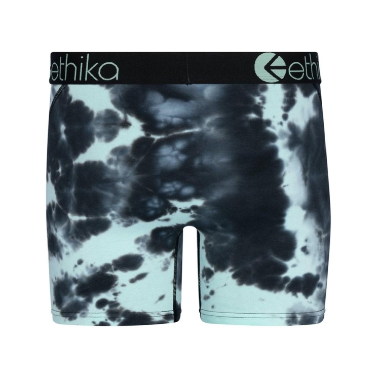 Mid Boxers Ethika Lightning Dye Noir Turquoise Homme | JPXR-17516266