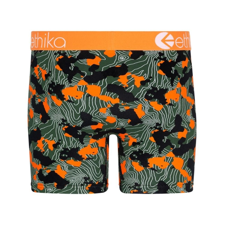 Mid Boxers Ethika Forest Camo Vert Orange Homme | SOCM-27163424