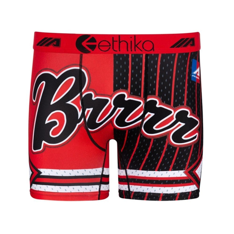 Mid Boxers Ethika Coronar Rouge Noir Homme | NICH-69275295