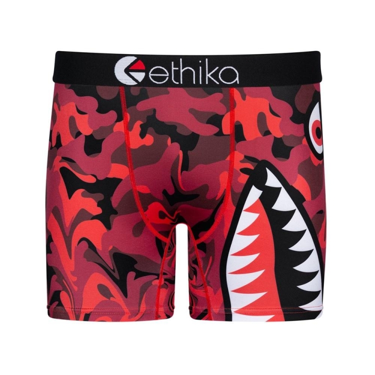 Mid Boxers Ethika BMR Stealth Drip Rouge Noir Homme | JLMZ-58577395