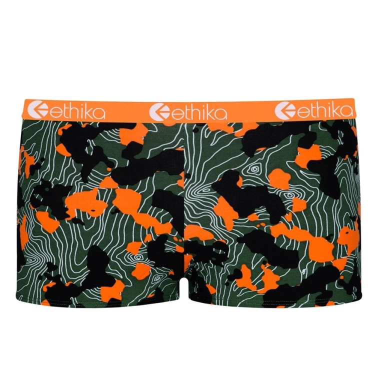 Shorty Underwear Ethika Forest Camo Vert Orange Femme | WEVU-10342805