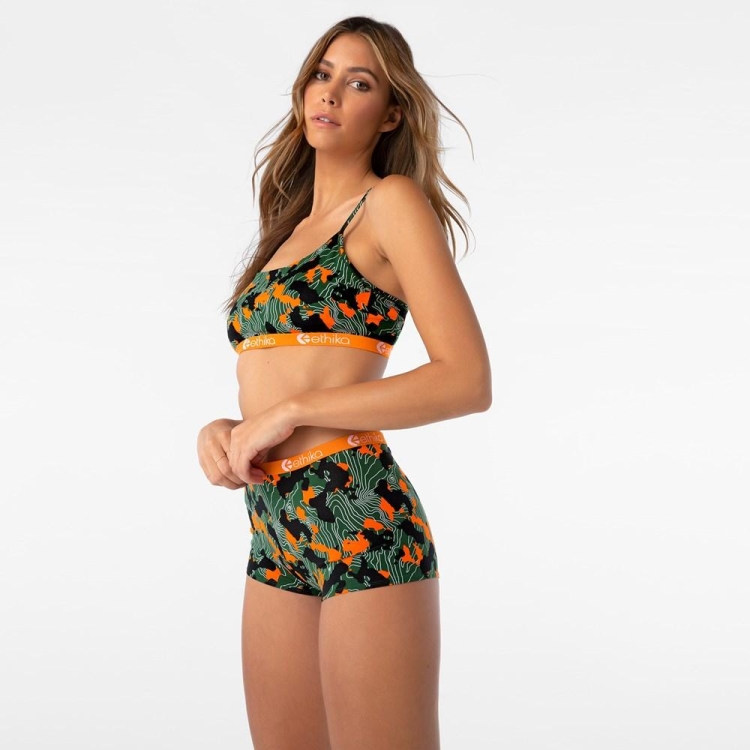 Shorty Underwear Ethika Forest Camo Vert Orange Femme | WEVU-10342805