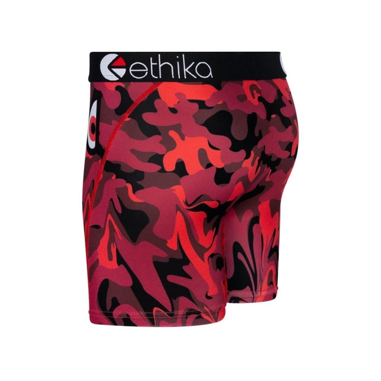 Mid Boxers Ethika BMR Stealth Drip Rouge Noir Homme | JLMZ-58577395