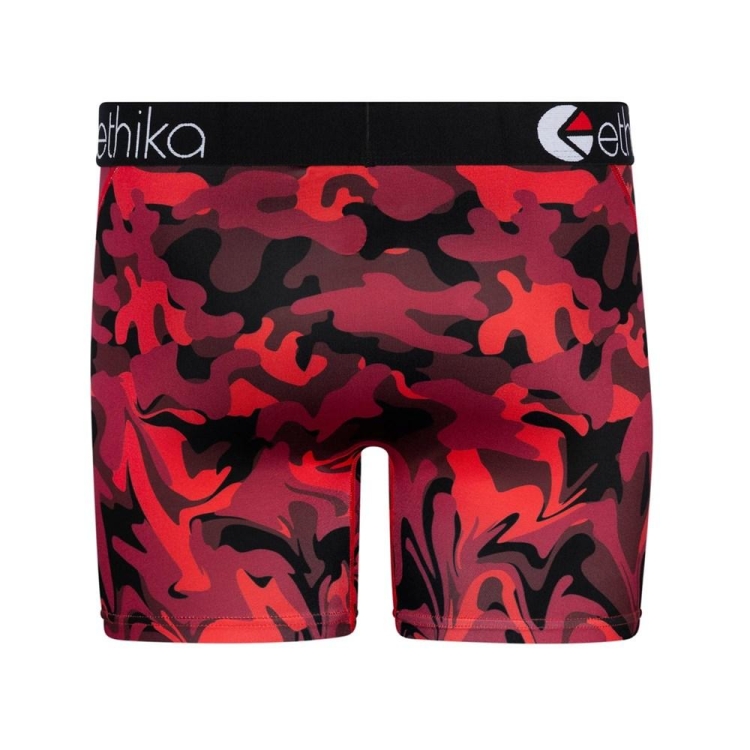 Mid Boxers Ethika BMR Stealth Drip Rouge Noir Homme | JLMZ-58577395