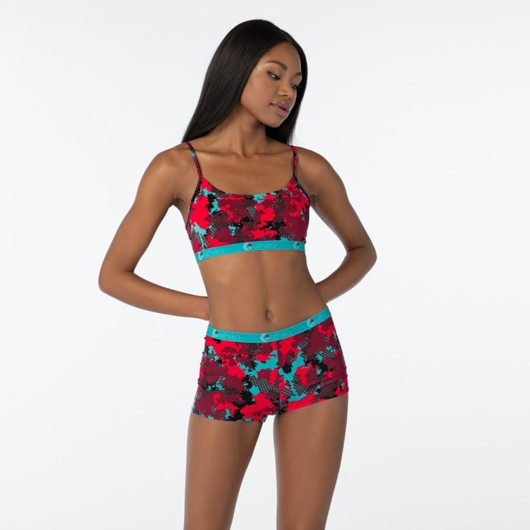 Shorty Underwear Ethika Halftone Rouge Bleu Femme | KZHN-37642703