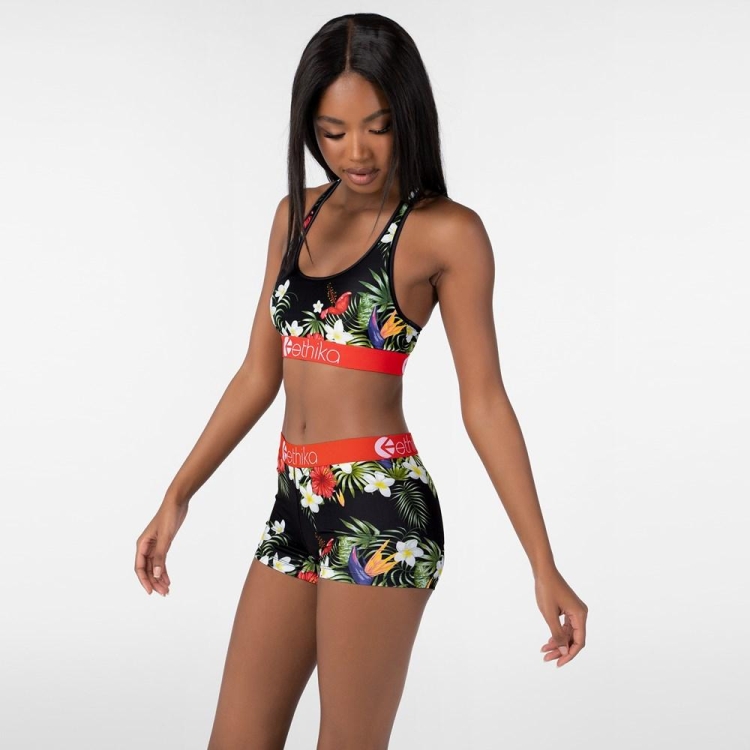 Staple Underwear Ethika Tropical Sunset Noir Femme | YJHR-33486122