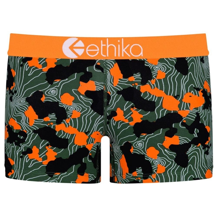 Staple Underwear Ethika Forest Camo Vert Orange Femme | ZVHU-11478587