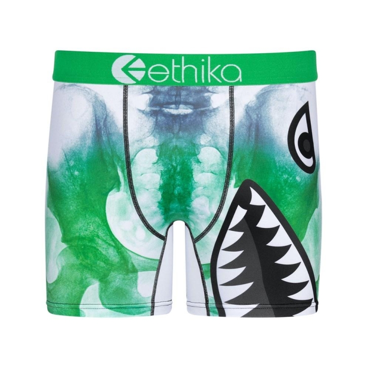 Mid Boxers Ethika Bomber Skelly Blanche Vert Homme | VBFL-00242436