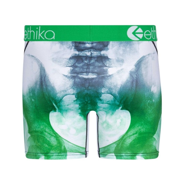 Mid Boxers Ethika Bomber Skelly Blanche Vert Homme | VBFL-00242436