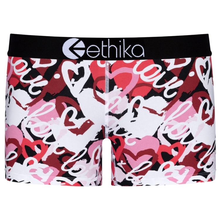 Staple Underwear Ethika Chaotic Love Blanche Rouge Femme | PUFX-84181041