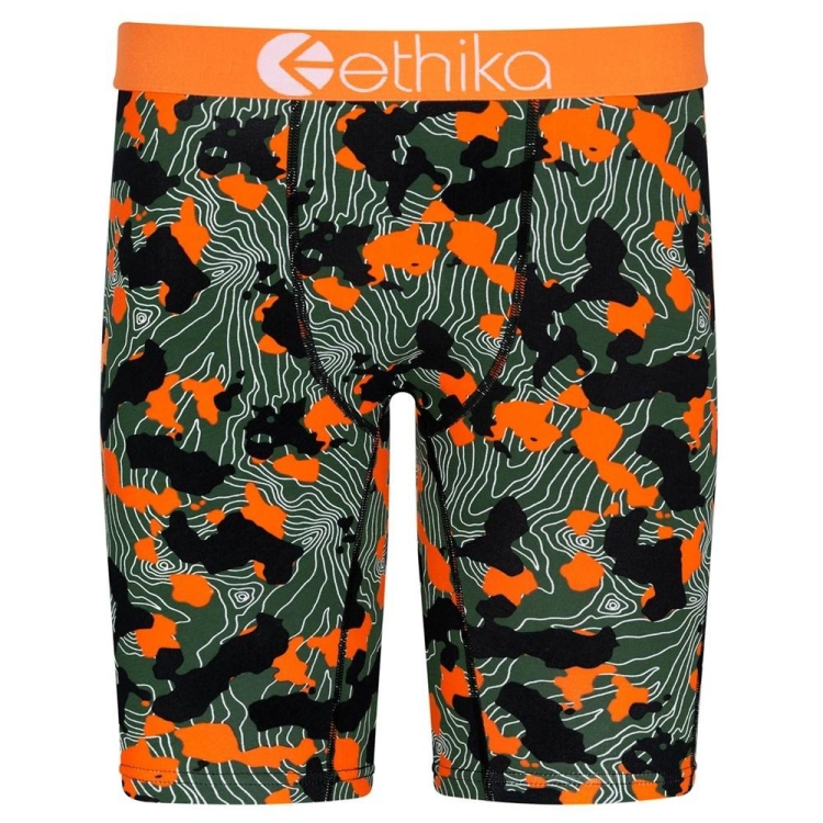 Staple Underwear Ethika Forest Camo Vert Orange Homme | NPOO-56891845