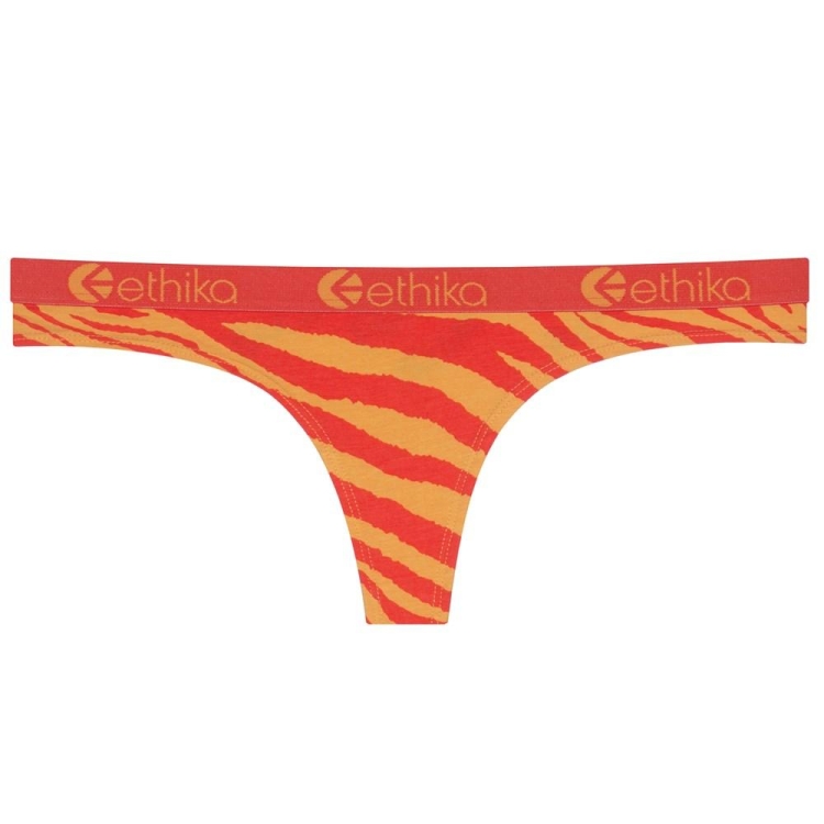 Lanières Ethika Tiger Fire Orange Femme | SFKM-57603778