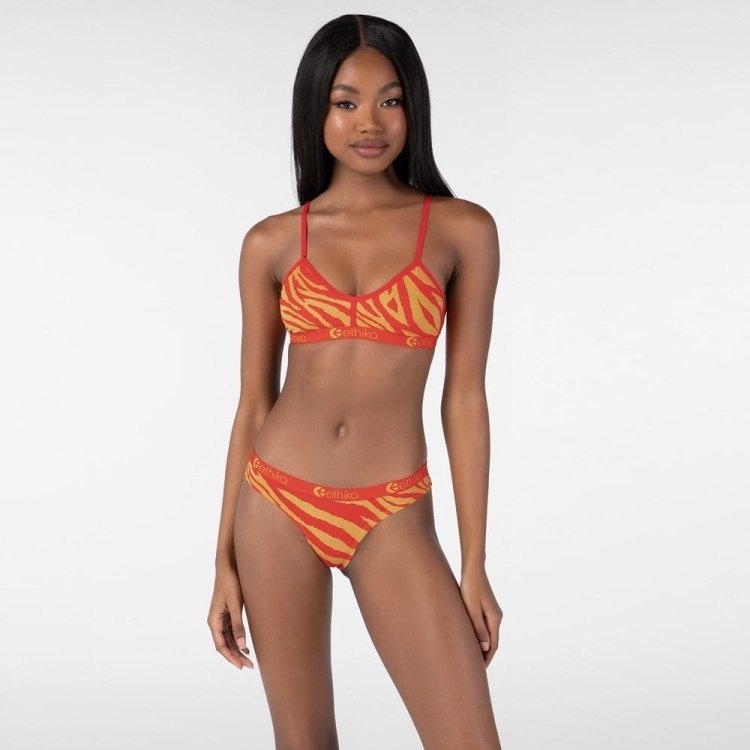 Lanières Ethika Tiger Fire Orange Femme | SFKM-57603778