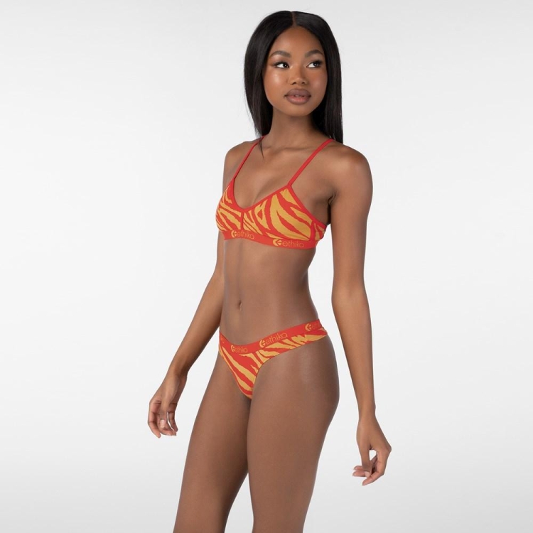 Lanières Ethika Tiger Fire Orange Femme | SFKM-57603778