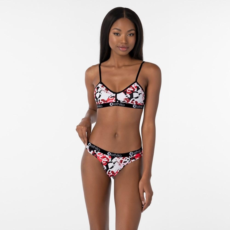 Lanières Ethika Chaotic Love Blanche Rouge Femme | WUQY-13872722