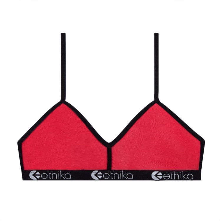 Bralette Bra Ethika Sheer Rouge Femme | LNRV-60120131