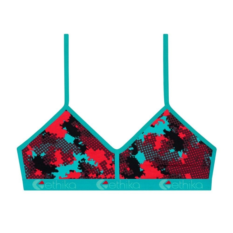 Bralette Bra Ethika Halftone Rouge Bleu Femme | PLHQ-30190635