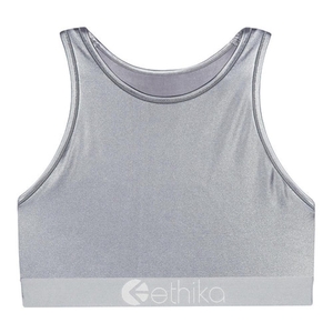 High Neck Bra Ethika Matte Argent Femme | BWEF-77567334