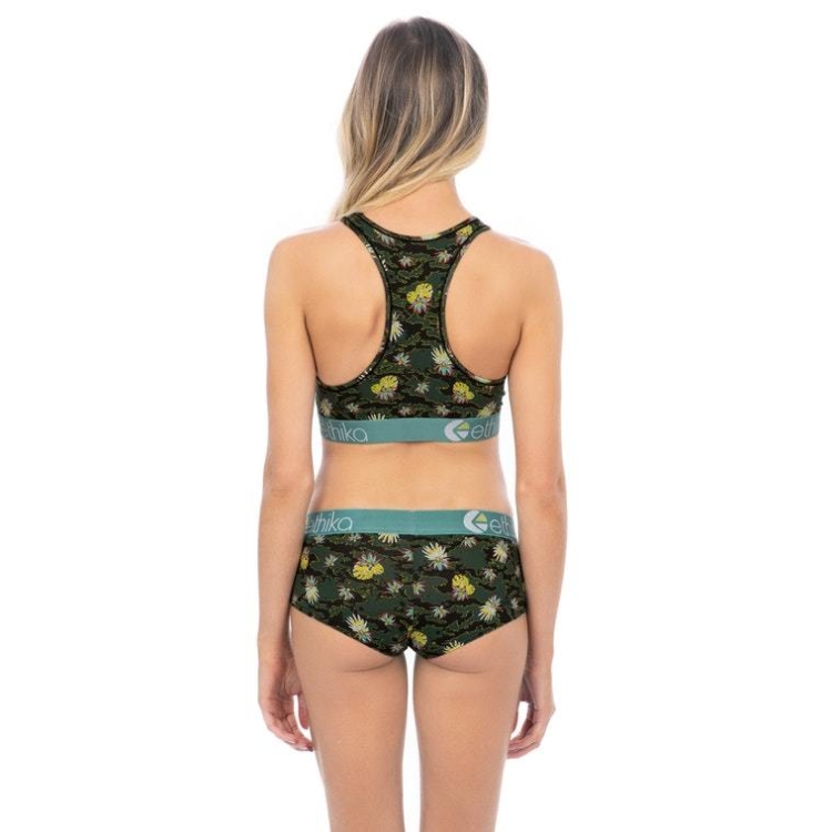 High Neck Bra Ethika Camo Paradise Vert Femme | BCLQ-11934200