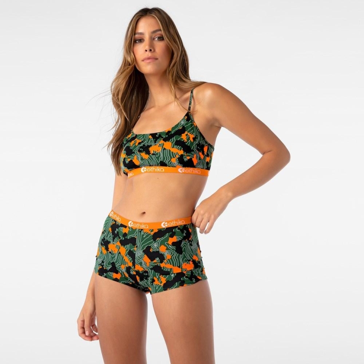 Pullover Bra Ethika Forest Camo Vert Orange Femme | VGMZ-15063837