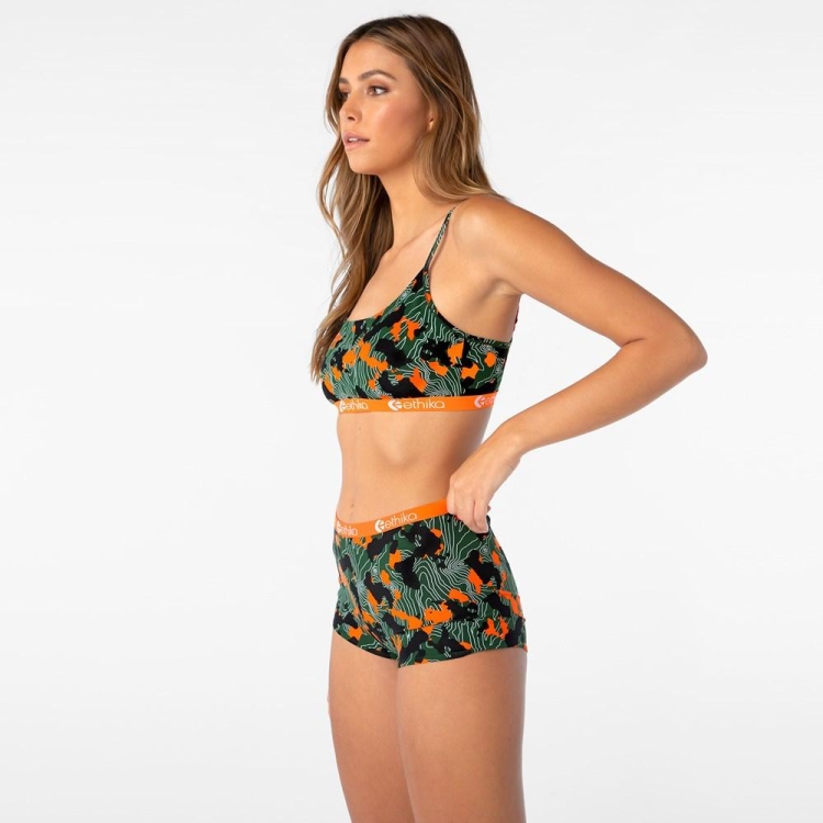 Pullover Bra Ethika Forest Camo Vert Orange Femme | VGMZ-15063837