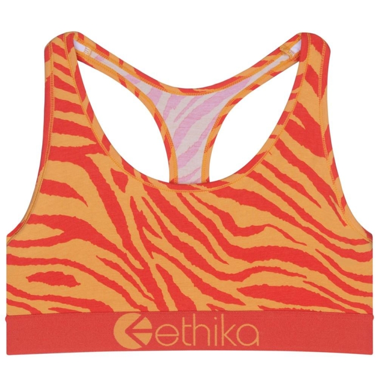 Soutien Gorge Sport Ethika Tiger Fire Orange Femme | UIPI-34295327