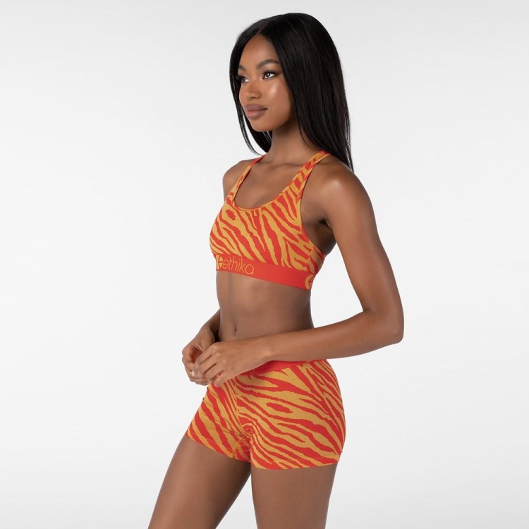 Soutien Gorge Sport Ethika Tiger Fire Orange Femme | UIPI-34295327