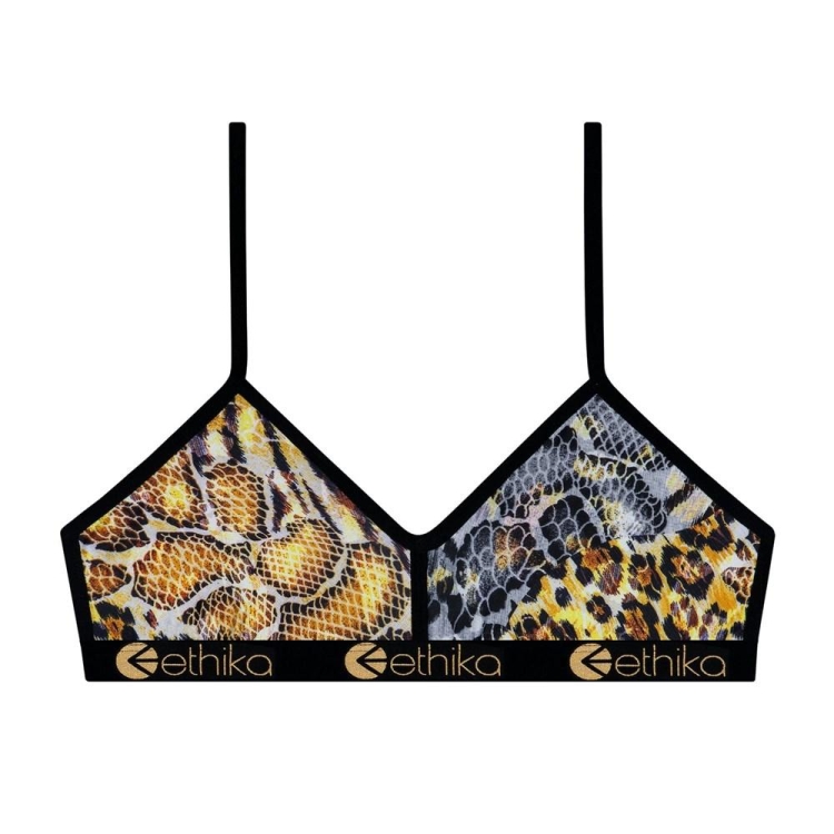 Bralette Bra Ethika Golden Twist Leopard Femme | FCHI-77489788