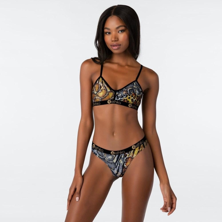 Bralette Bra Ethika Golden Twist Leopard Femme | FCHI-77489788