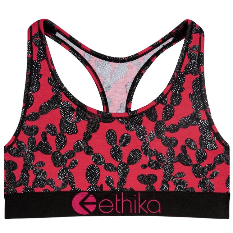 Soutien Gorge Sport Ethika Pink Cactus Rouge Noir Femme | SYBY-66979740