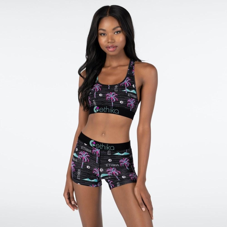 Soutien Gorge Sport Ethika Patch Noir Femme | NIBG-15138122