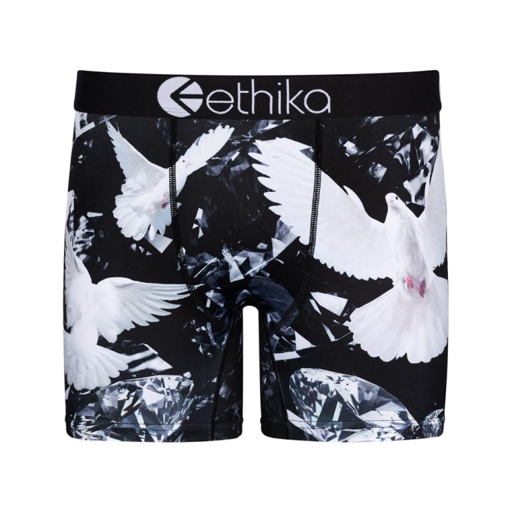 Mid Boxers Ethika Dove Diamonds Noir Blanche Homme | KQBF-17105627