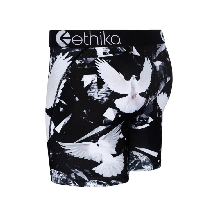 Mid Boxers Ethika Dove Diamonds Noir Blanche Homme | KQBF-17105627